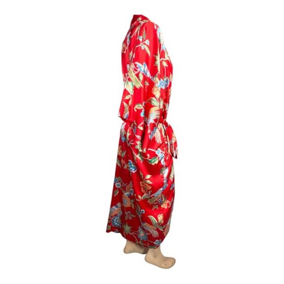 Natori Red Floral Kimono Robe – Size Small - Picture 3 of 12
